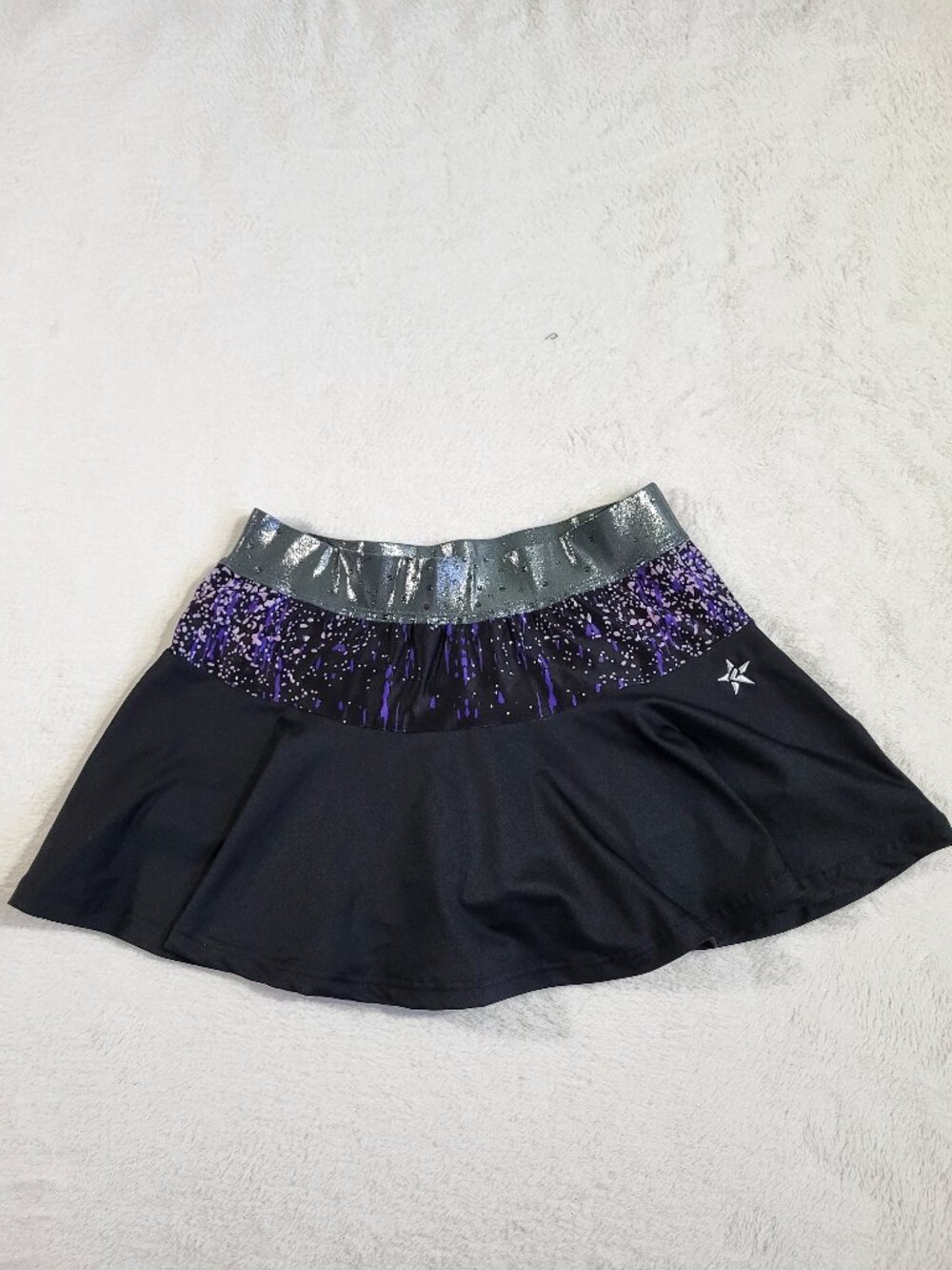 Rebel Athletic Black, Silver and Purple Skirt - Adult Medium AM